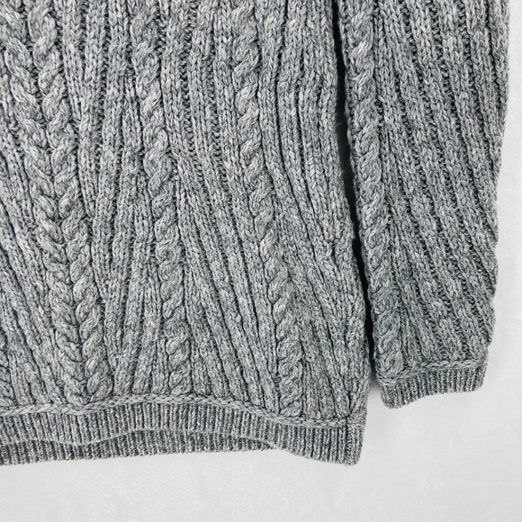 Nua Cable Knit Sweater Womens Small 100% Extra Fine Merino Wool Gray - Picture 4 of 10